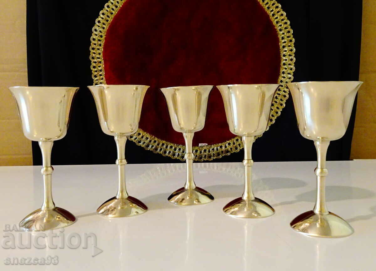 Bronze rakia cups 70 ml., 5 pieces with price 145.00 BGN | € 74.14 Bronze rakia cups 70 ml., 5 pieces with price 145.00 BGN | € 74.14