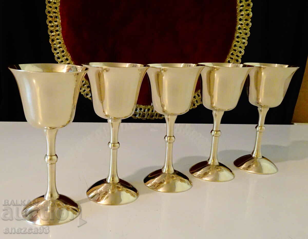 Bronze rakia cups 70 ml., 5 pieces - 7 Bronze rakia cups 70 ml., 5 pieces - 7