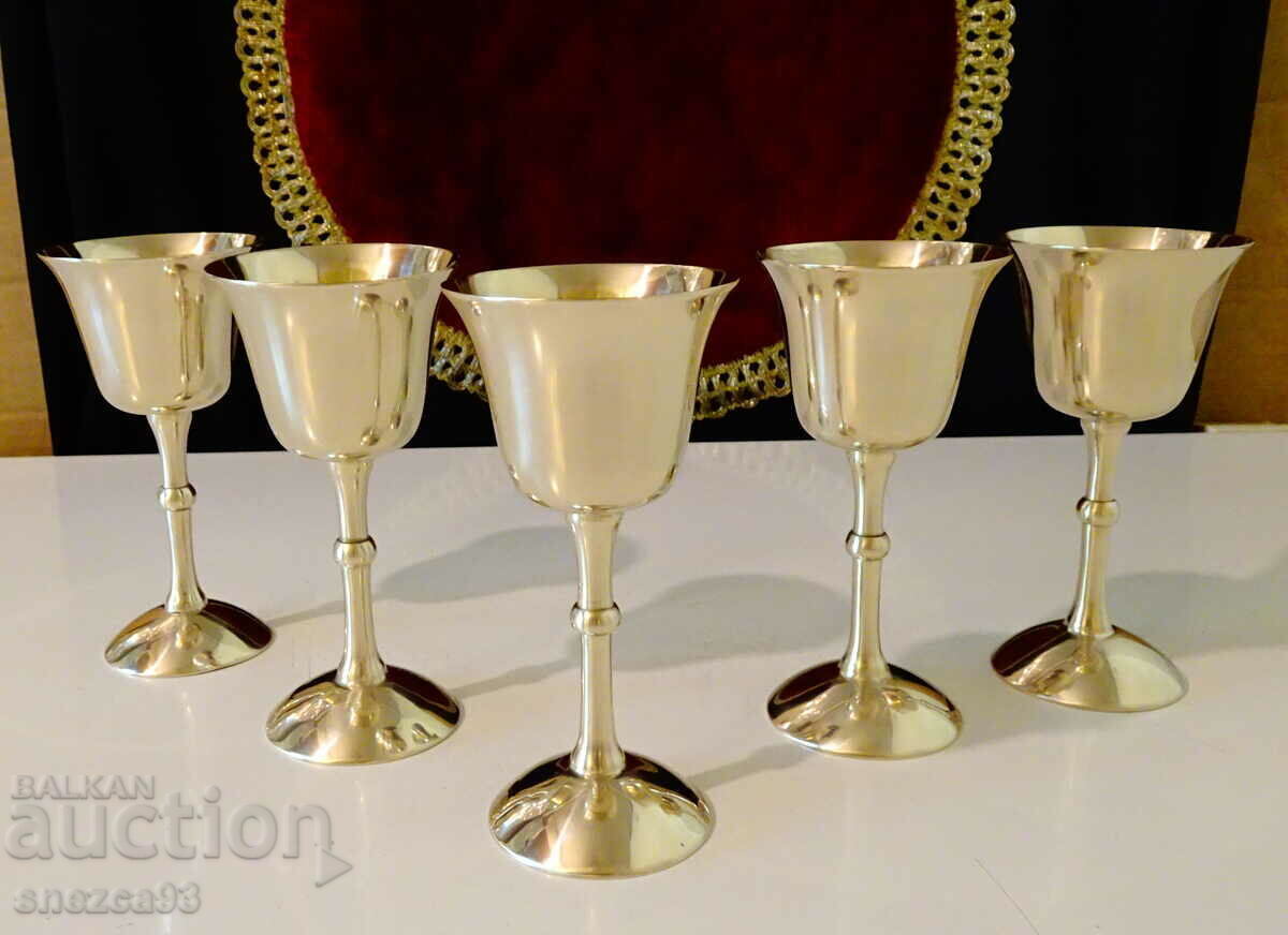 Bronze rakia cups 70 ml., 5 pieces Bronze rakia cups 70 ml., 5 pieces