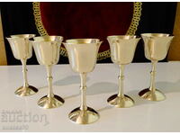 German glasses 5 pcs., nickel silver EPNS.