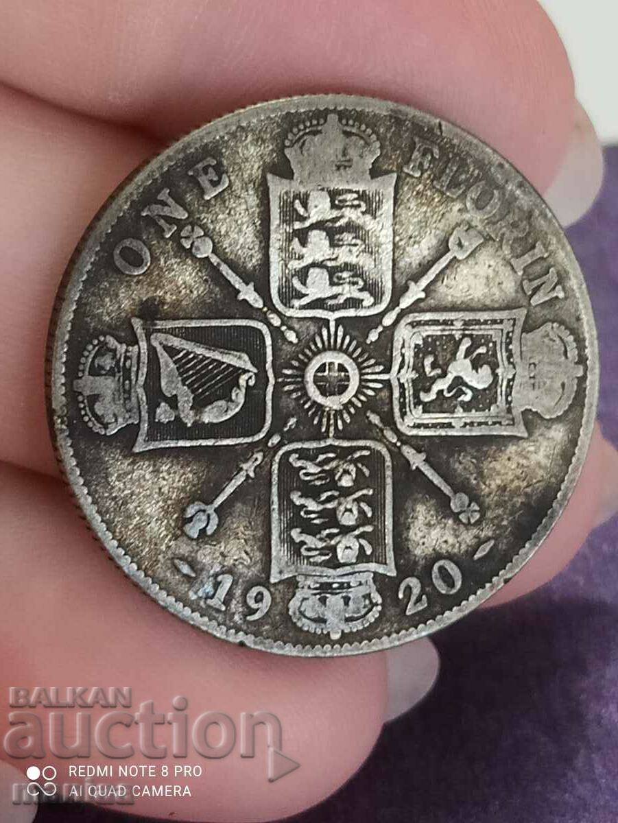 1 Флорин 1920 Великобритания сребро