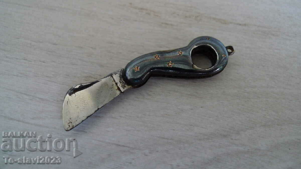 Old MINI Silver CIGAR KNIFE - niello decoration