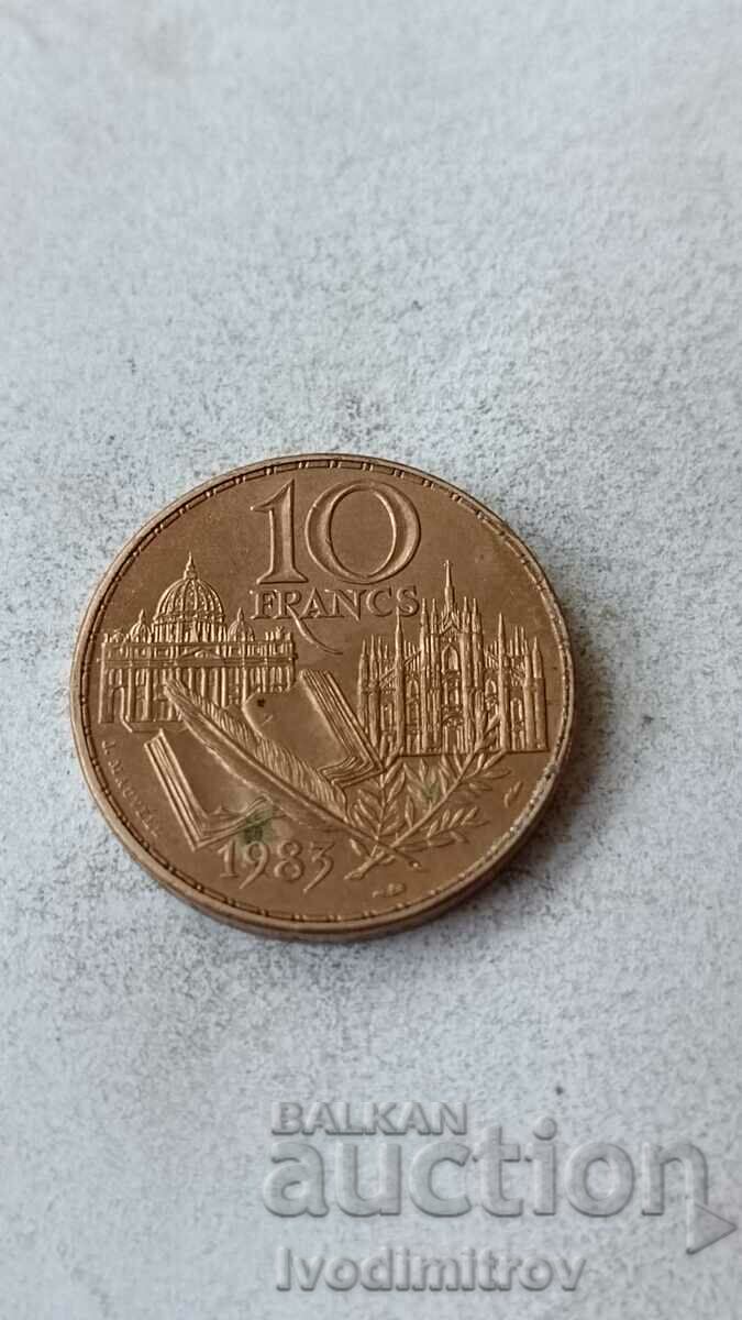 Франция 10 франка 1983 200 години от рождението на Стендал