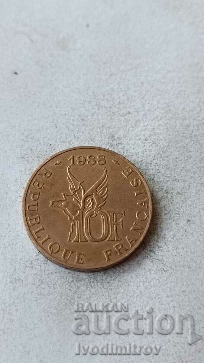 Franța 10 franci 1988 100 de ani de la naștere. la Roland Garros