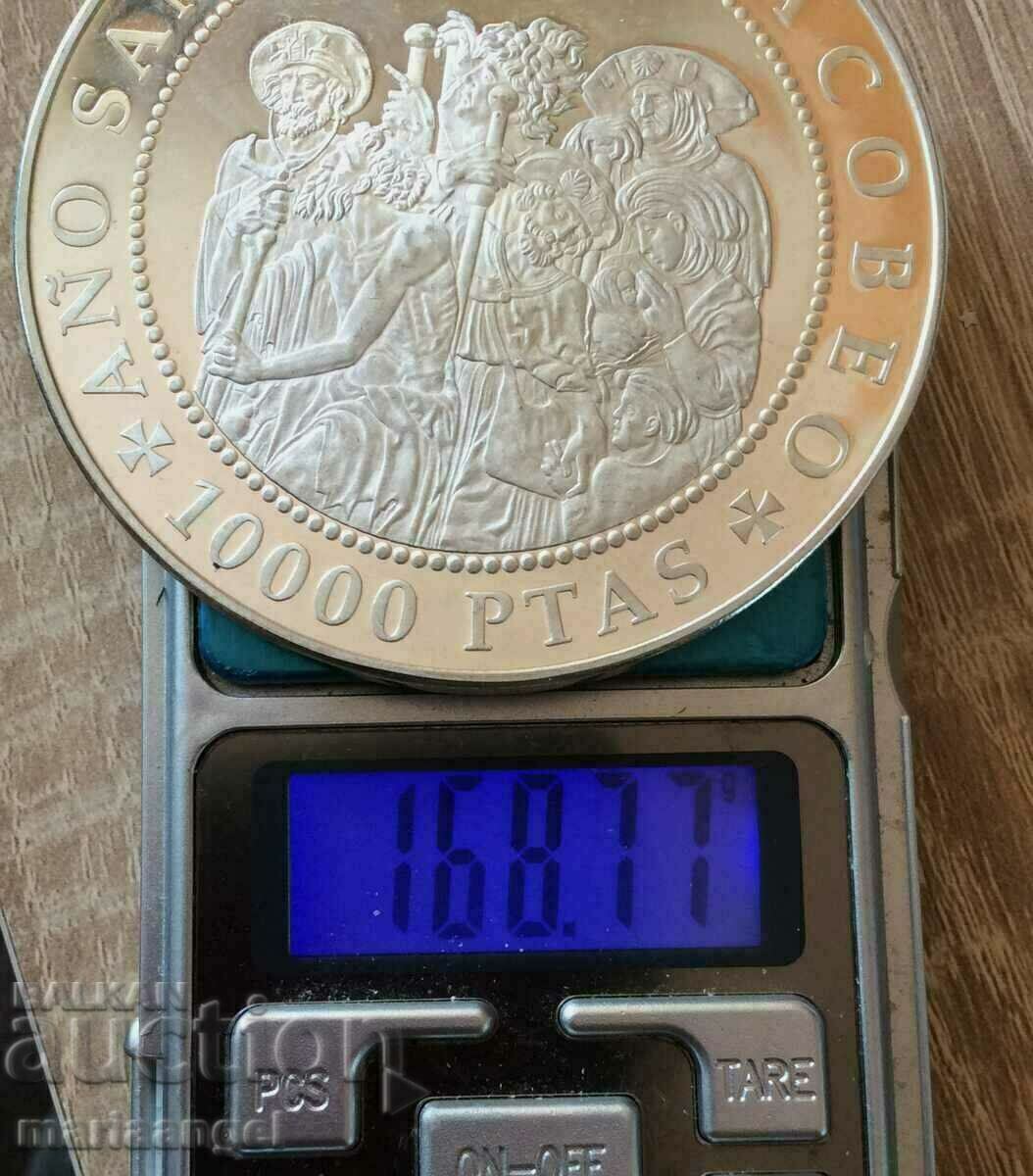 168,77г сребро Испания 10000 песетас 1993 PROOF UNC