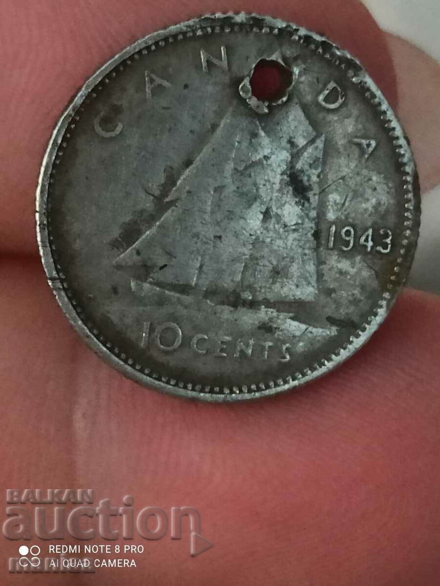 Delivery of 10 cents 1943 Canada Silver