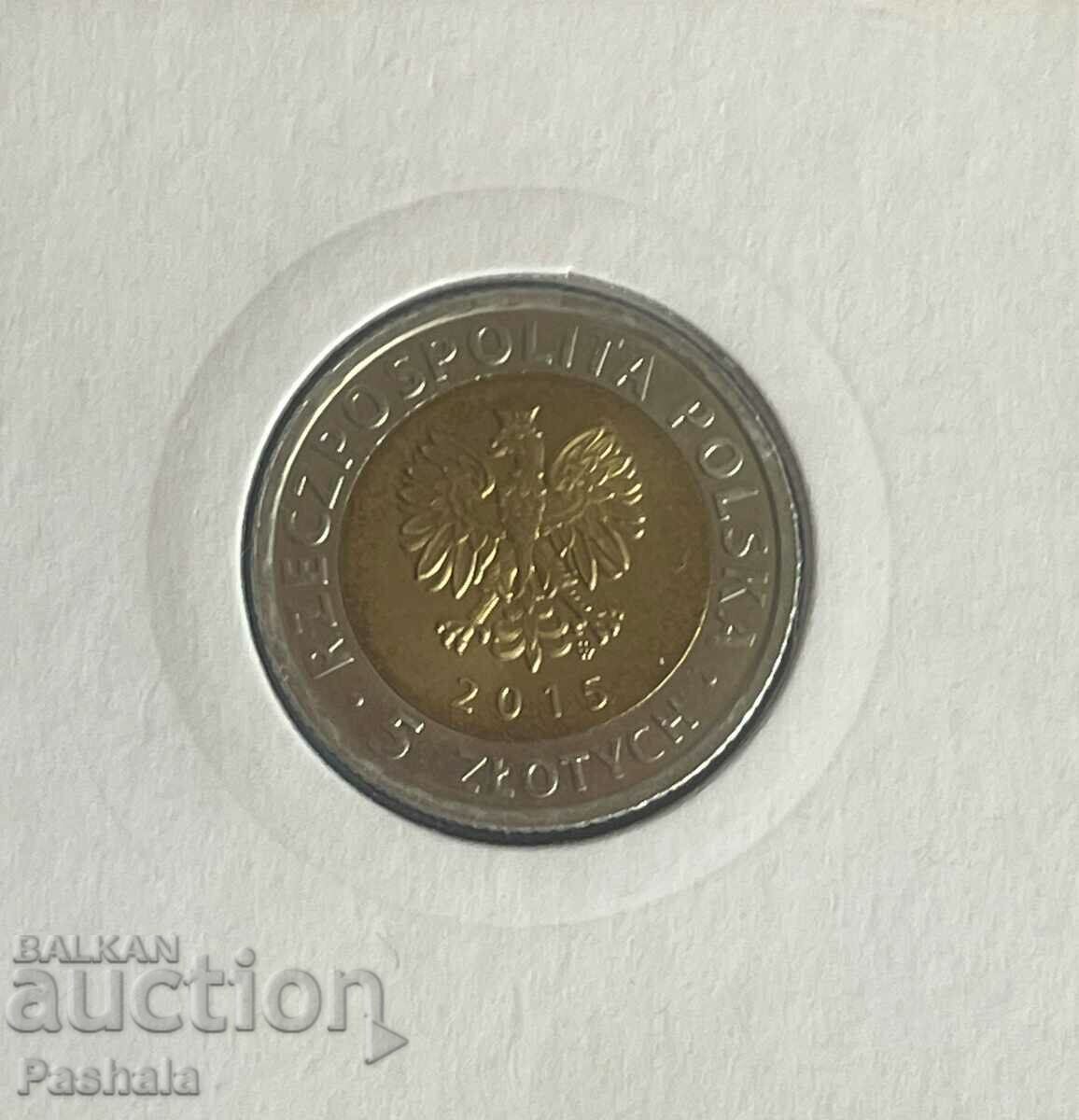 Полша 5 злоти 2015 г. с цена 8.00 лв. | € 4.09 Полша 5 злоти 2015 г. с цена 8.00 лв. | € 4.09