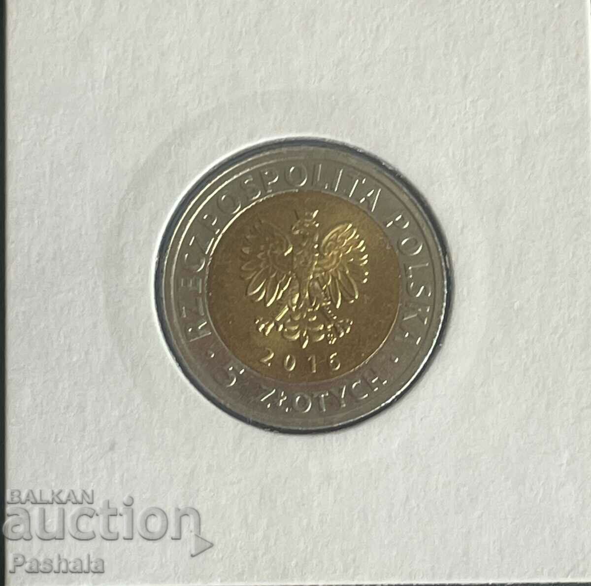 Polonia 5 zloți 2016 cu preț 7.00 BGN | € 3.58 Polonia 5 zloți 2016 cu preț 7.00 BGN | € 3.58