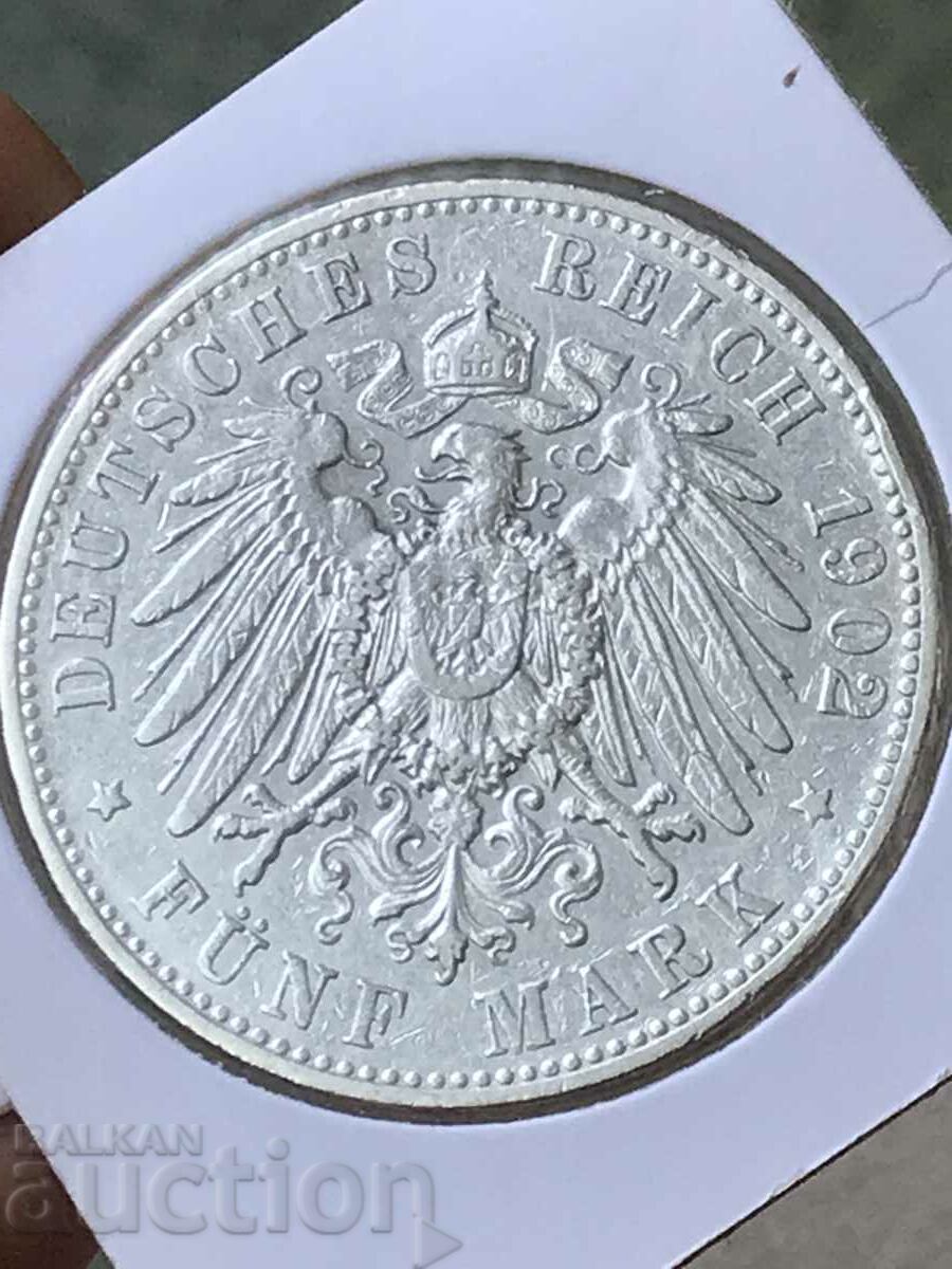 Germany Hamburg 5 Marks 1902 J Excellent Silver Coin with price 199.00 BGN | € 101.75 Germany Hamburg 5 Marks 1902 J Excellent Silver Coin with price 199.00 BGN | € 101.75