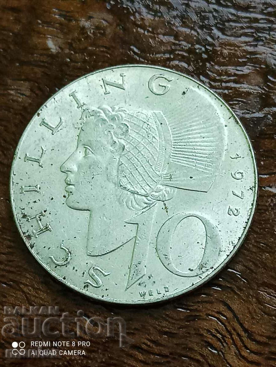 10 shillings Austria silver 1972