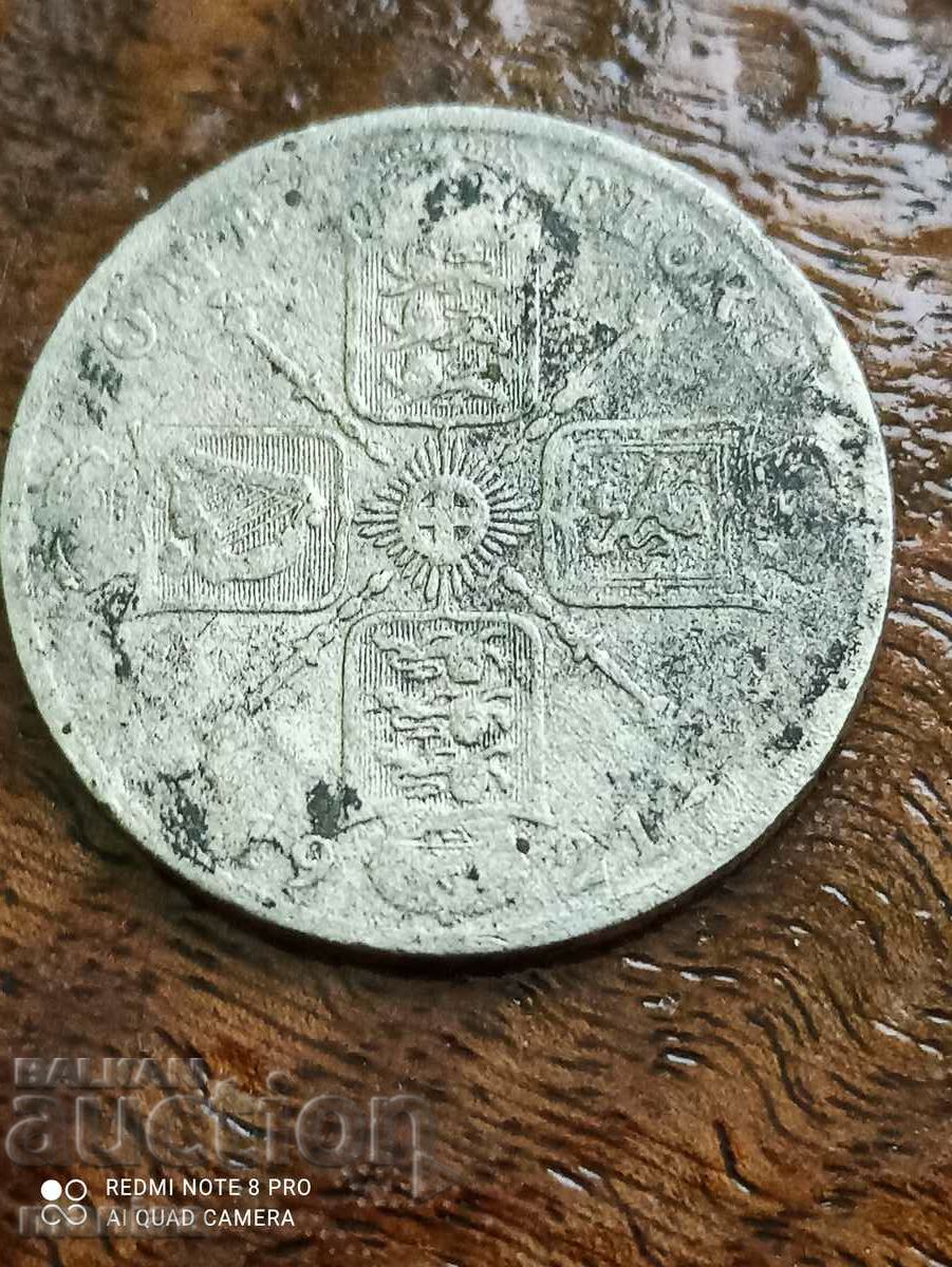 1 Florin 1921 Marea Britanie argint
