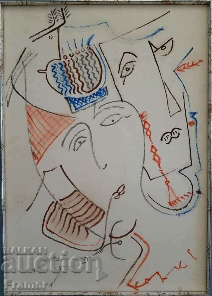 Dimitar Kazakov 1933-1992 NERO People 1980s Watercolor με τιμή 3650.00 BGN | € 1866.22