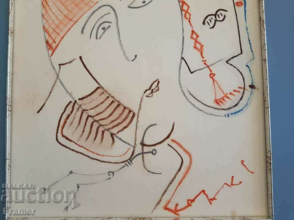 Παράδοση Dimitar Kazakov 1933-1992 NERO People 1980s Watercolor