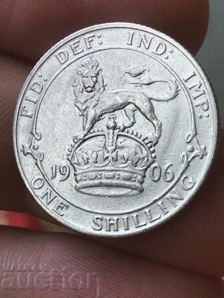 Великобритания 1 шилинг 1906 Едуард VII сребро .925