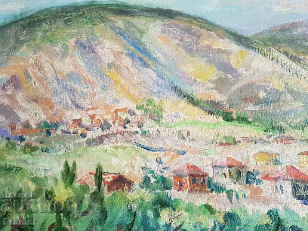 Ivan HALACHEV 1902-1974 μεγάλο όμορφο τοπίο πετρελαίου - 5