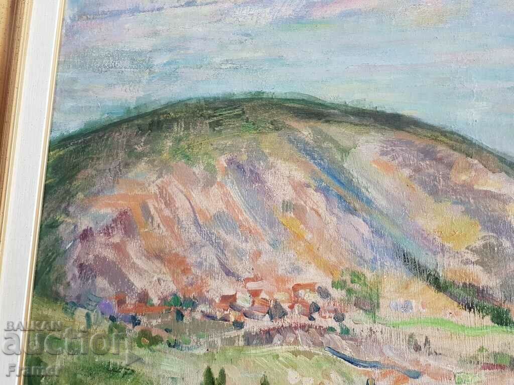 Ivan HALACHEV 1902-1974 μεγάλο όμορφο τοπίο πετρελαίου - 6