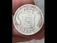 Дания 1 крона 1875 Кристиян IX сребро