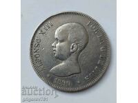 5 песети сребро Испания 1890 - сребърна монета #193