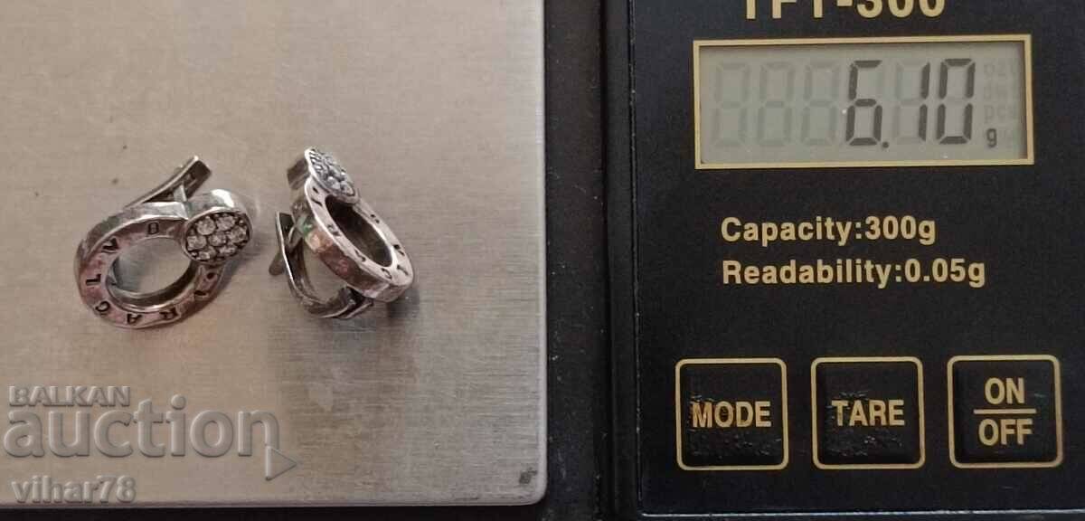 Branded silver earrings - 5