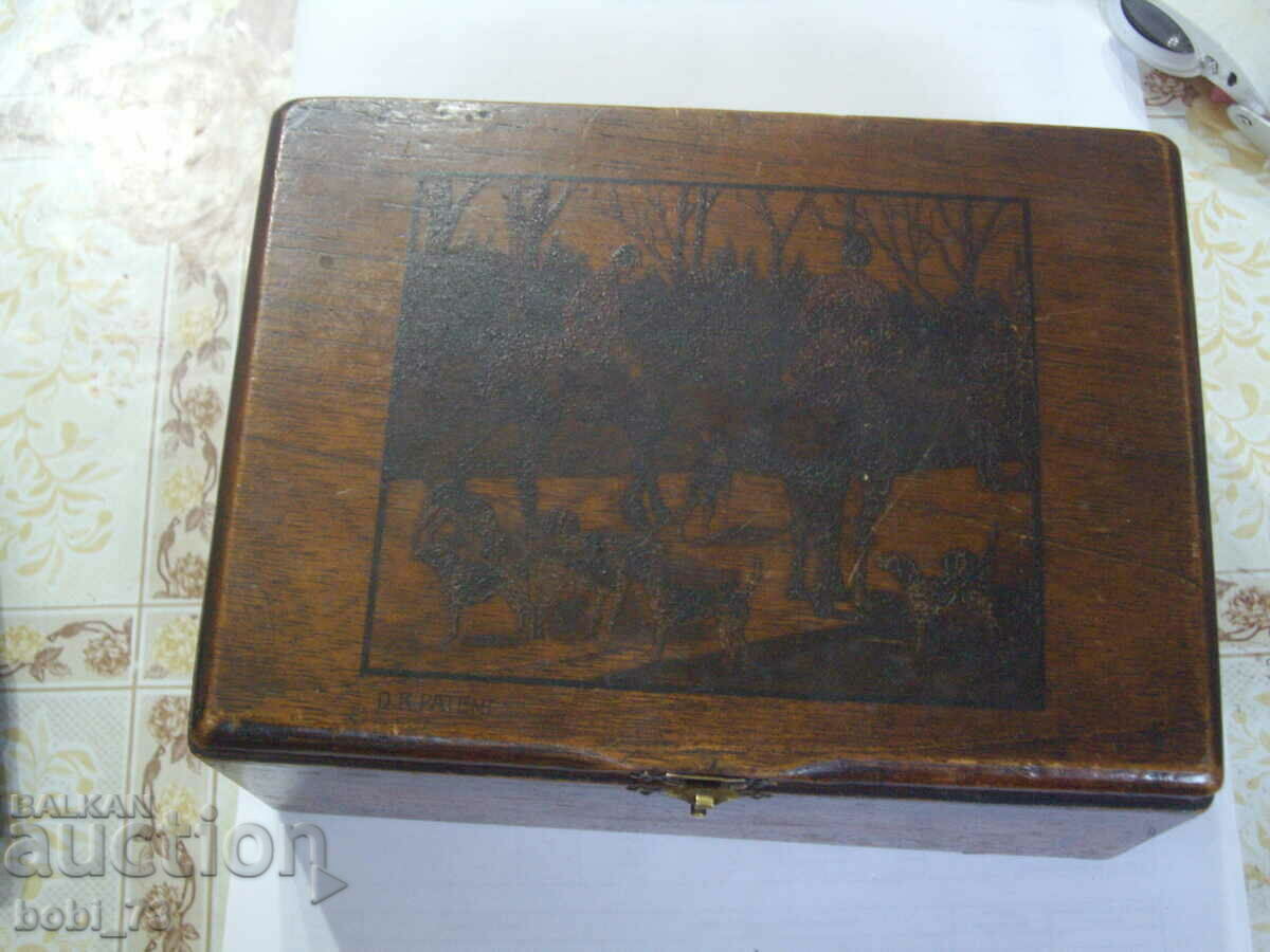 A very old wooden box.