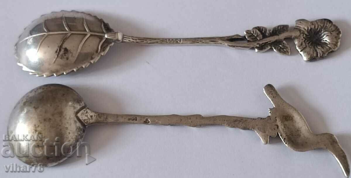 Lot of two silver spoons with price 139.99 BGN | € 71.58 Lot of two silver spoons with price 139.99 BGN | € 71.58