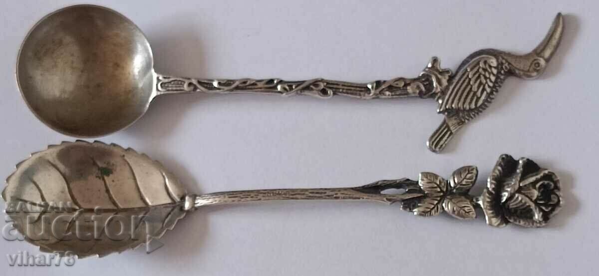 Lot of two silver spoons - 5 Lot of two silver spoons - 5