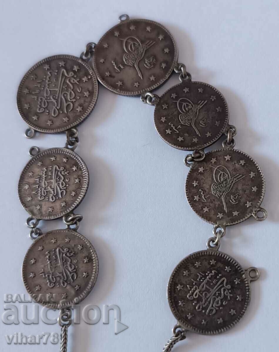 SILVER BRACELET WITH TURKISH COINS - 7 SILVER BRACELET WITH TURKISH COINS - 7