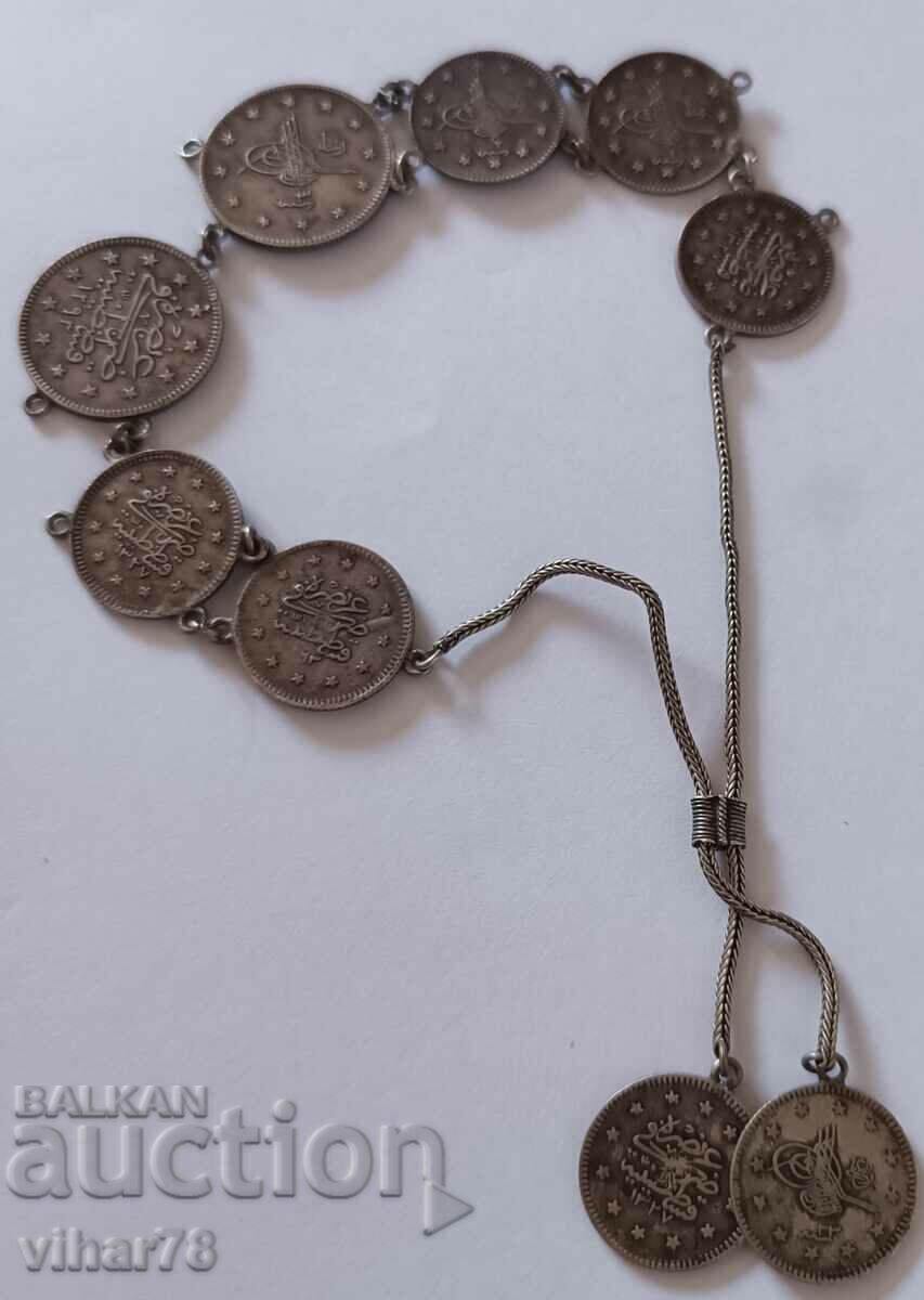 SILVER BRACELET WITH TURKISH COINS