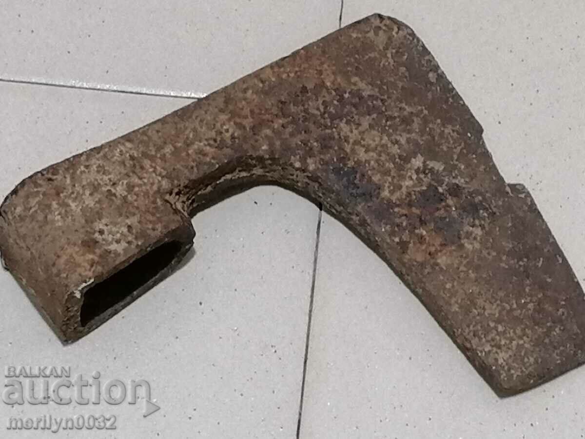 An old ax shaft tool wrought iron - 7