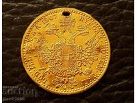 Monedă ISTORICĂ RARĂ de aur 1 Ducat Austria 1907
