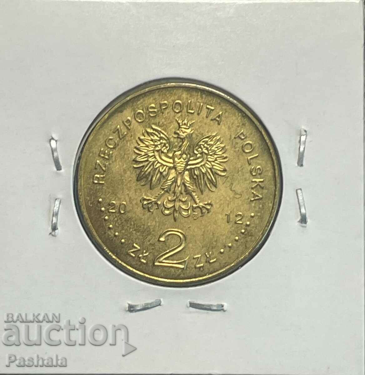 Poland 2 zlotys 2012 with price 4.00 BGN | € 2.05