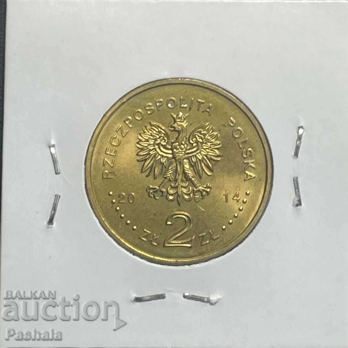 Poland 2 zlotys 2014 with price 4.00 BGN | € 2.05