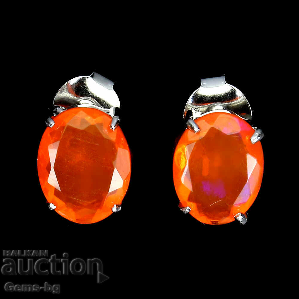 Orange fire opal earrings