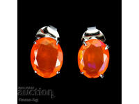 Orange fire opal earrings