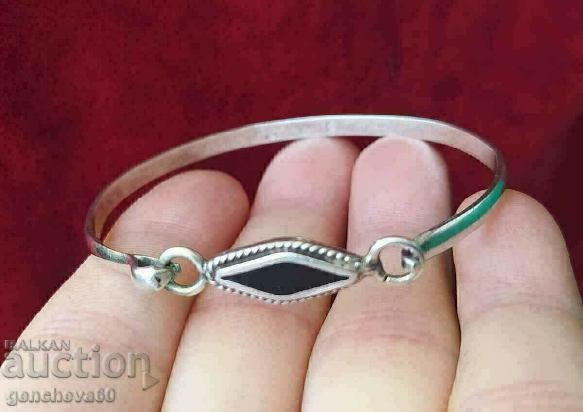 Collar bracelet with onyx, silver 925, markings Collar bracelet with onyx, silver 925, markings