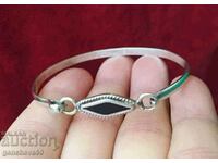 Collar bracelet with onyx, silver 925, markings