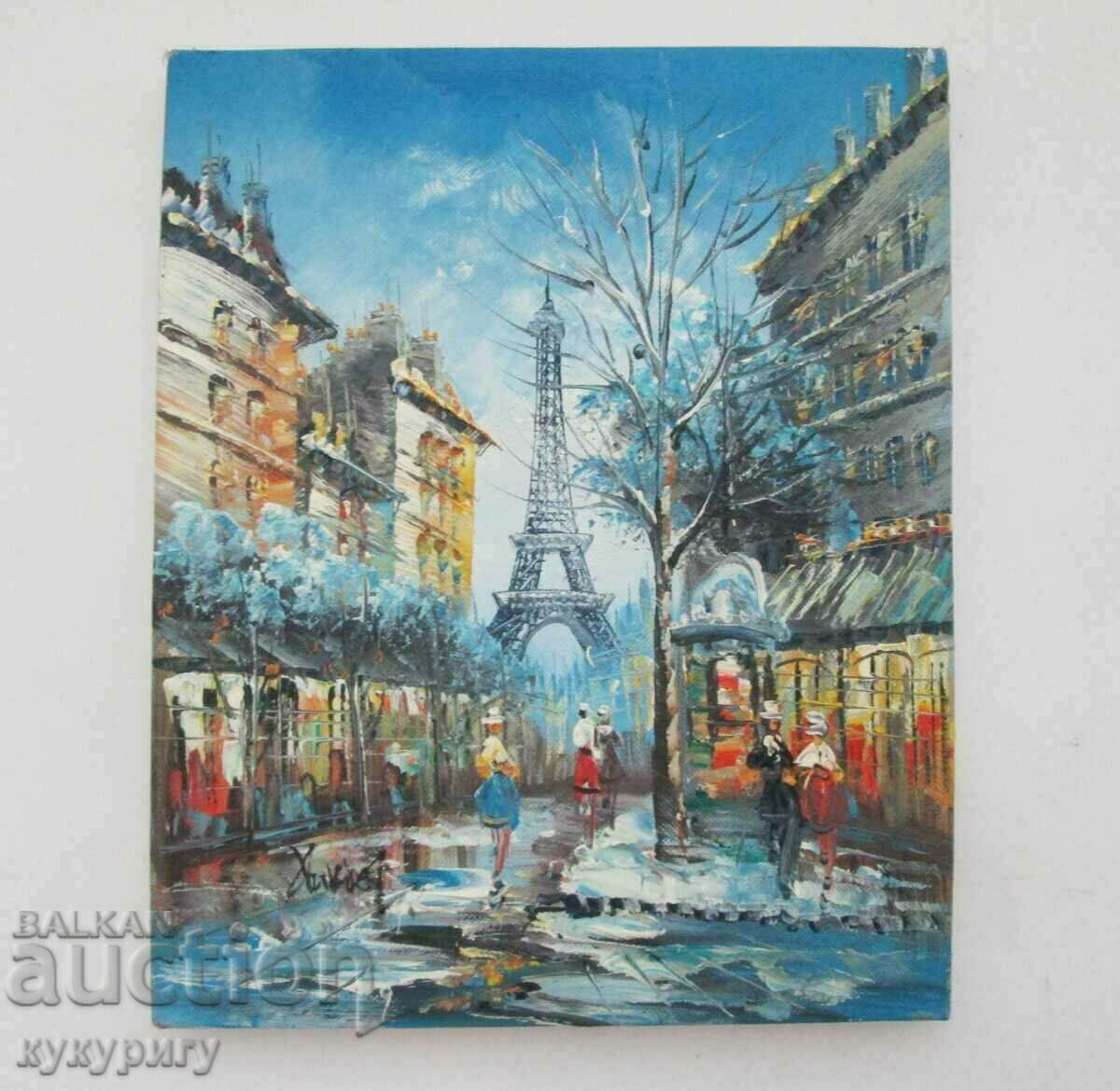French painting painting "Landscape from Paris" oil signed with price 85.00 BGN | € 43.46 French painting painting "Landscape from Paris" oil signed with price 85.00 BGN | € 43.46