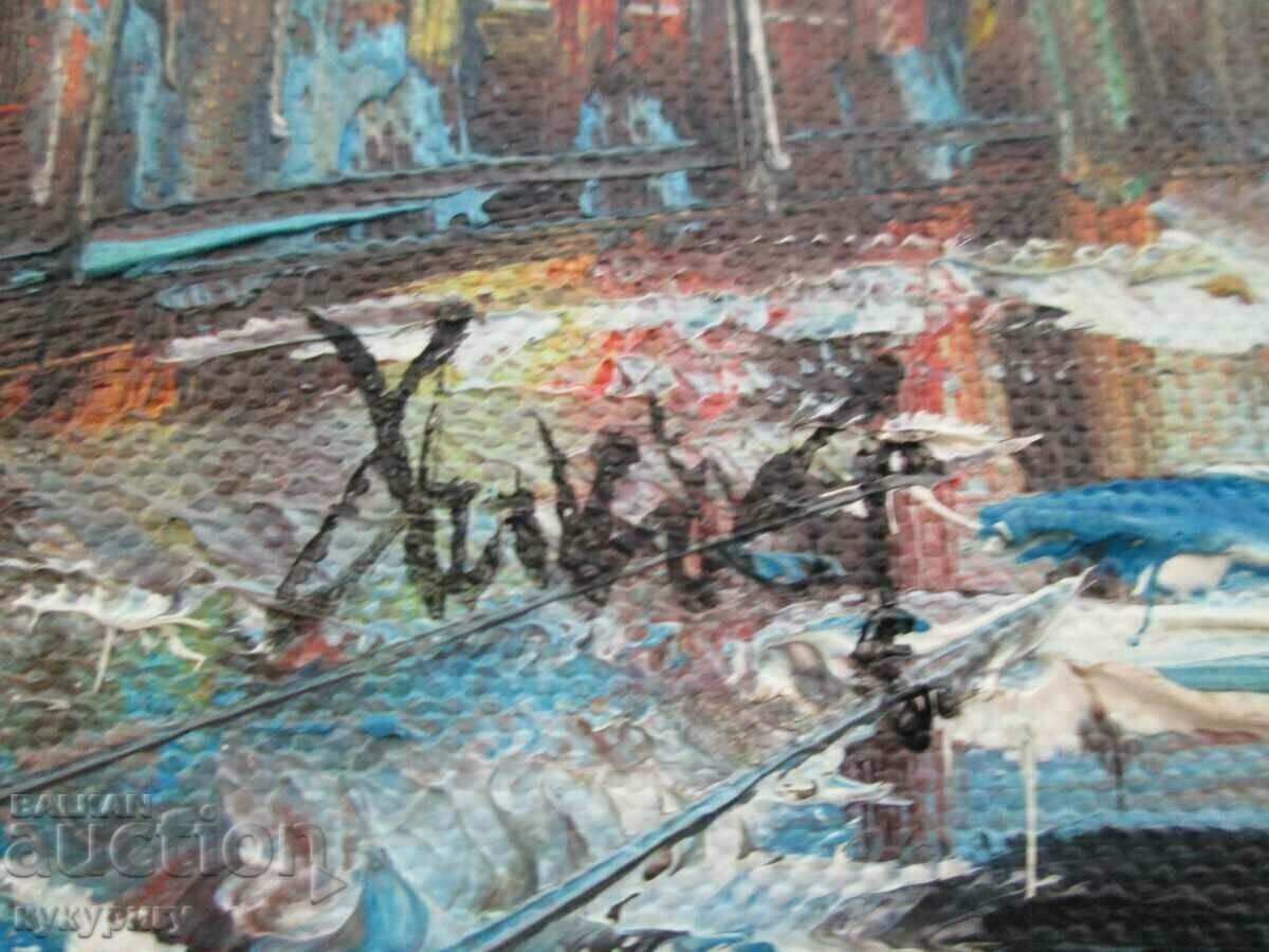 Auction French painting painting "Landscape from Paris" oil signed Auction French painting painting "Landscape from Paris" oil signed