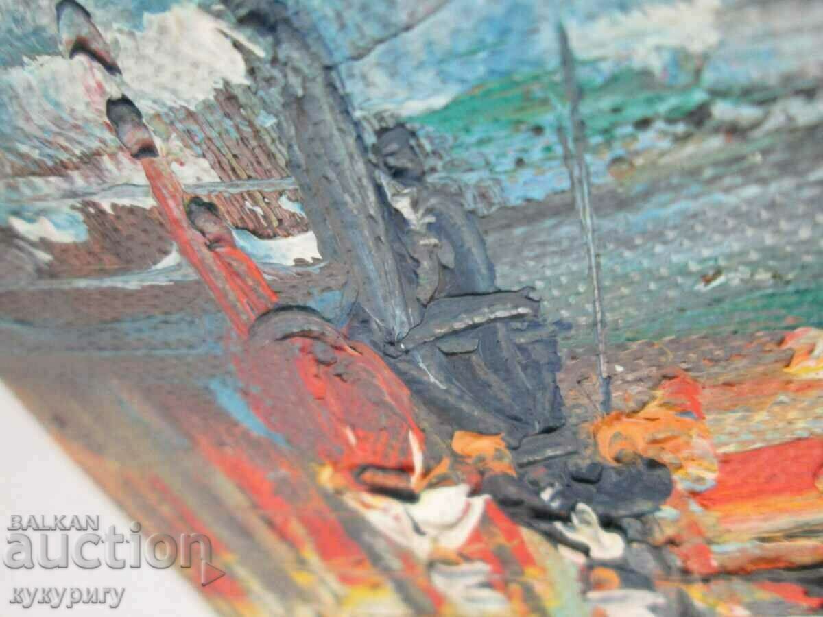 Delivery of French painting painting "Landscape from Paris" oil signed Delivery of French painting painting "Landscape from Paris" oil signed