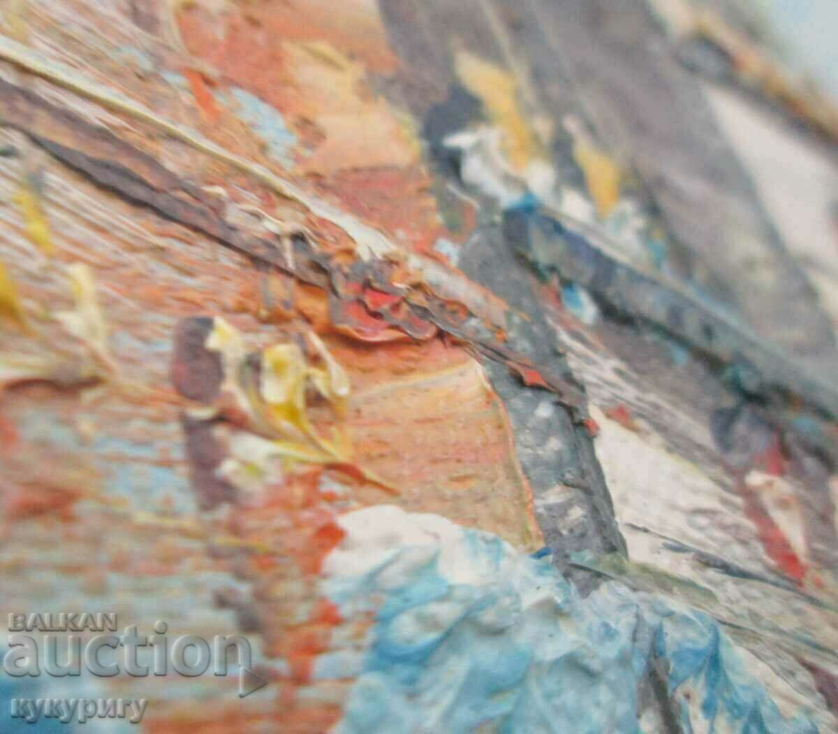 French painting painting "Landscape from Paris" oil signed - 5 French painting painting "Landscape from Paris" oil signed - 5