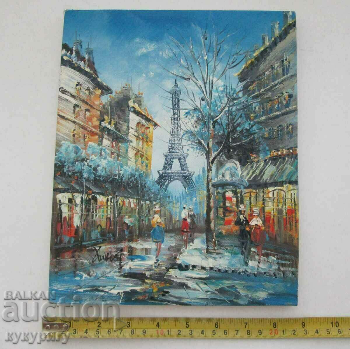 French painting painting "Landscape from Paris" oil signed - 7 French painting painting "Landscape from Paris" oil signed - 7