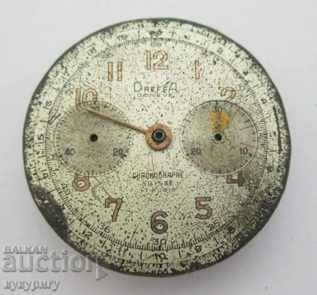 Old Swiss mechanical chronograph watch for parts