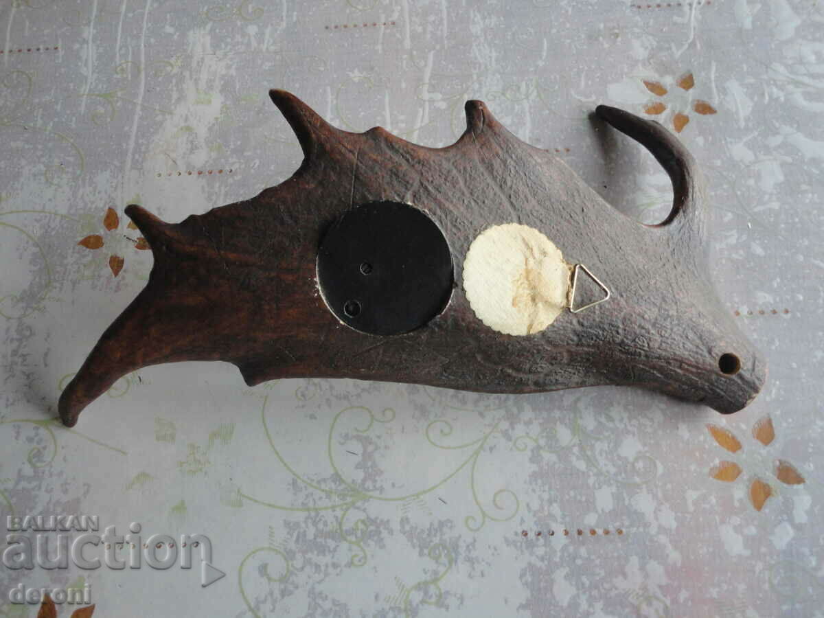 Amazing barometer Fischer Made in GDR antler - 5 Amazing barometer Fischer Made in GDR antler - 5