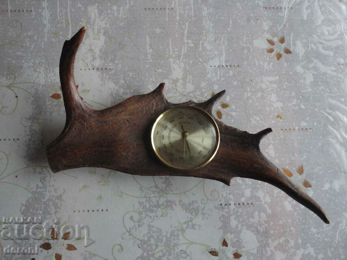 Amazing barometer Fischer Made in GDR antler - 6 Amazing barometer Fischer Made in GDR antler - 6