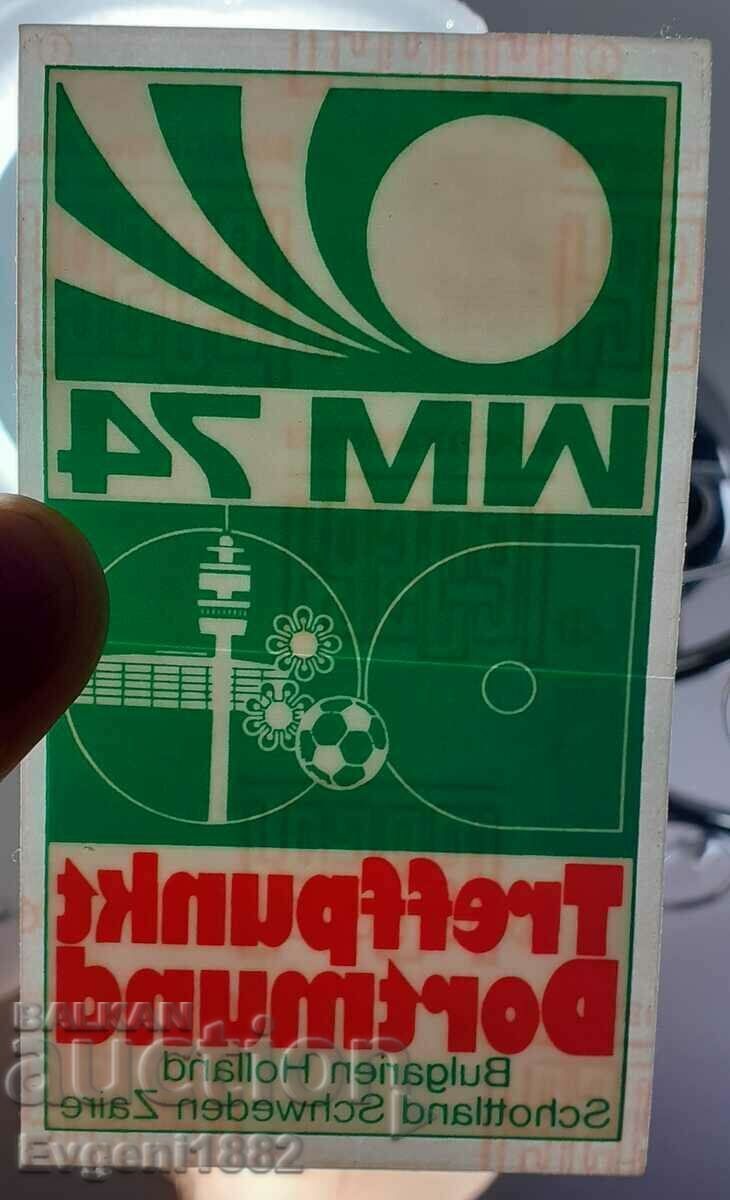 Patch autocolant de fotbal pentru Cupa Mondială din Bulgaria din 1974