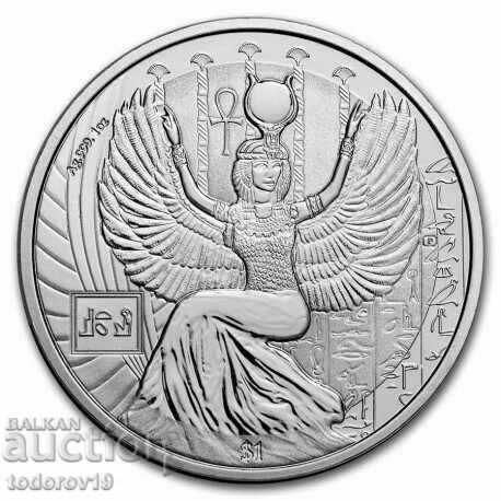 Zei egipteni de argint de 1 oz - Isis - 2023