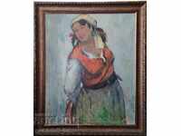 Painting, "Gypsy woman with milkmaid", artist D. Todorov-Zharava(1901-1988)