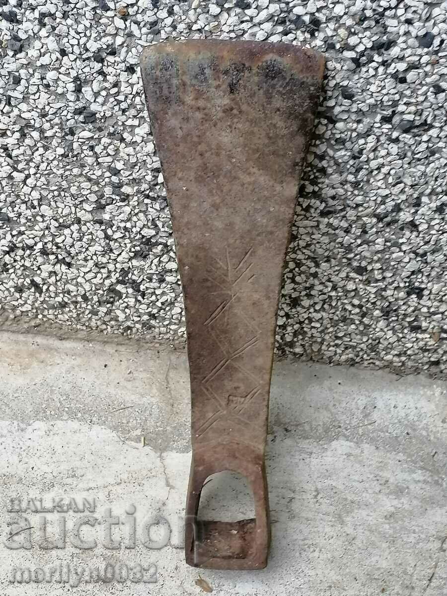 Delivery of Old forged turnhoe, wrought iron, hoe, blade, axe