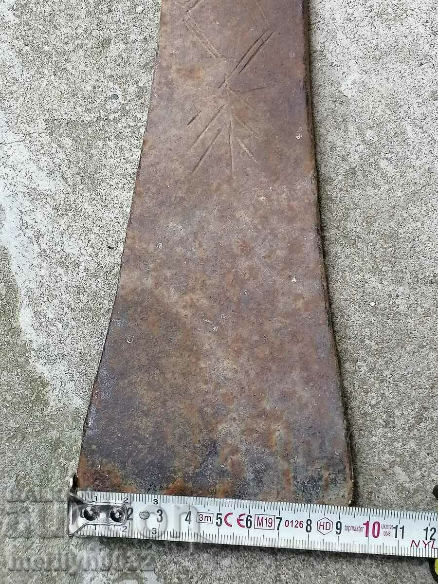 Old forged turnhoe, wrought iron, hoe, blade, axe - 6