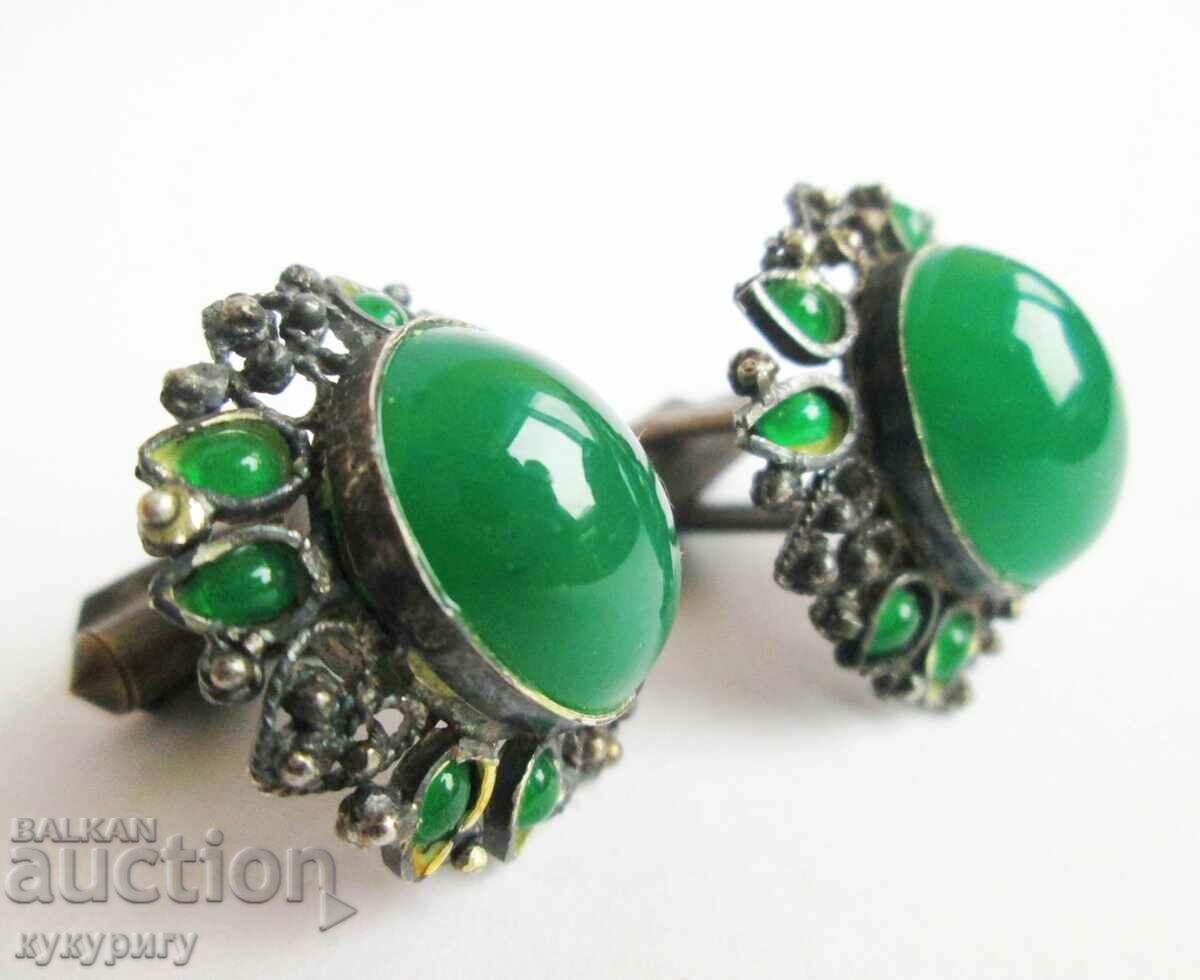 Old beautiful cuffs with green stones with price 15.00 BGN | € 7.67 Old beautiful cuffs with green stones with price 15.00 BGN | € 7.67